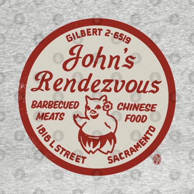 Vintage John's Rendezvous Bar-B-Q Sacramento CA by StudioPM71